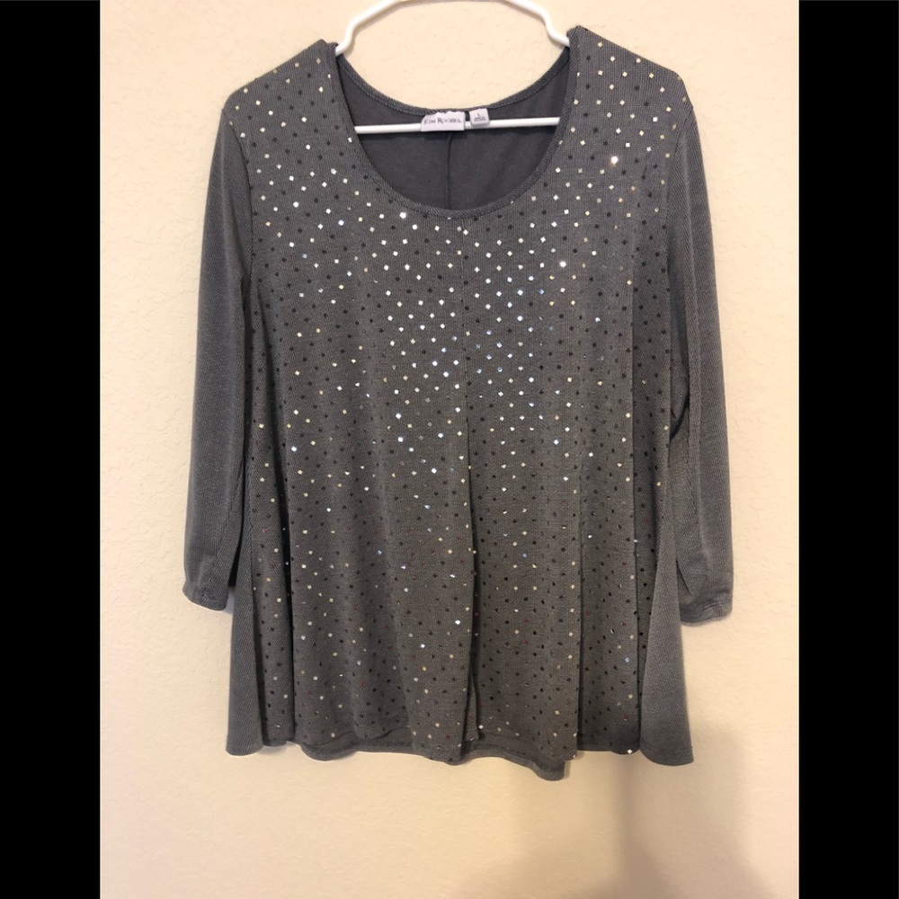 Grey with silver sparkle shirt